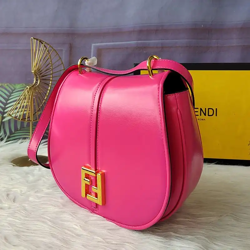 Affordable Fendi Medium C'mon Bag In Calf Leather Rose 0124 HOT SALE