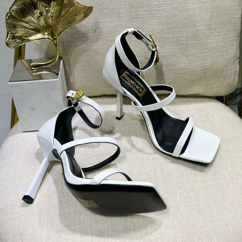 Affordable Fendi 110 Sandals with Fendace Embellished Women Patent Leather White 0119 HOT SALE