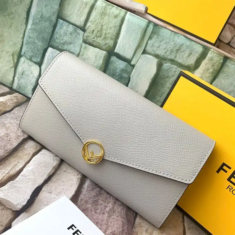 F is Fendi Continental Wallet In Calf Leather Grey 0129 HOT SALE