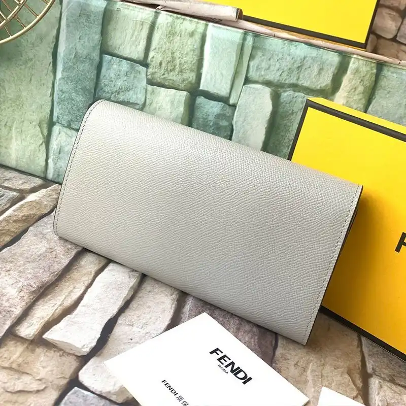 Affordable F is Fendi Continental Wallet In Calf Leather Grey 0129 HOT SALE