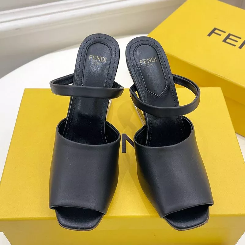 Cheap Fendi First Sandals Women Calf Leather Black 0119 HOT SALE