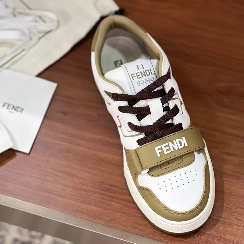 Affordable Fendi Match Compact Sneakers with Fendi Strap Unisex Leather White Green 0119 HOT SALE