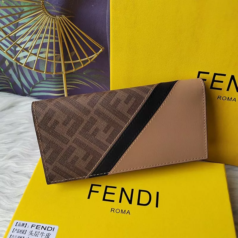 Fendi Continental Wallet In FF Motif Fabric Brown Black 0116 HOT SALE