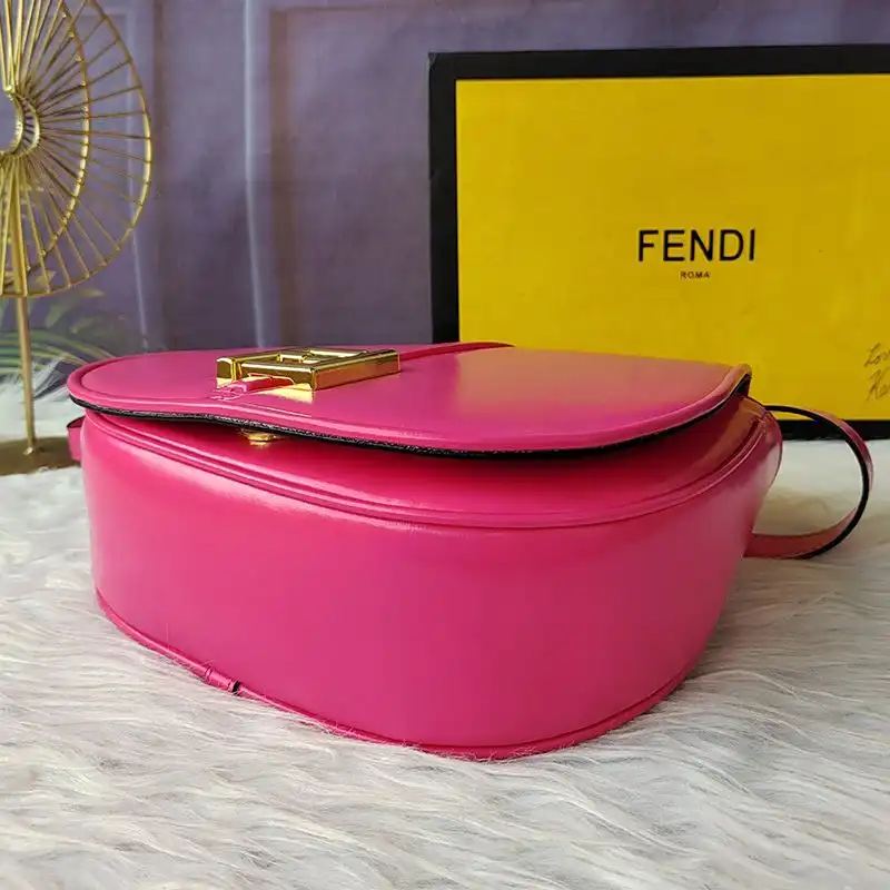 Affordable Fendi Medium C'mon Bag In Calf Leather Rose 0124 HOT SALE