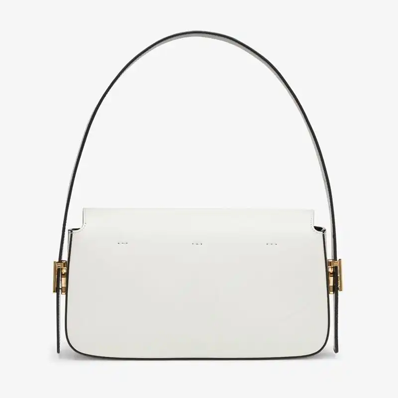 Cheap Fendi Medium Baguette Twist Bag In Nappa Leather White 0124 HOT SALE