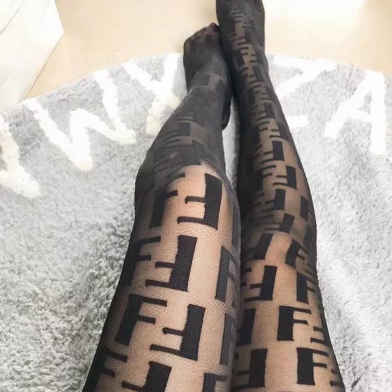 Affordable Fendi Pantyhose In FF Motif Nylon Black 0118 HOT SALE