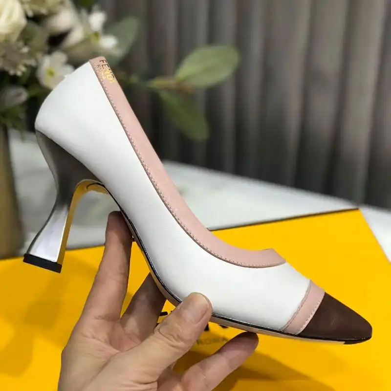 Affordable Fendi Colibri Pumps Women Leather White 0128 HOT SALE