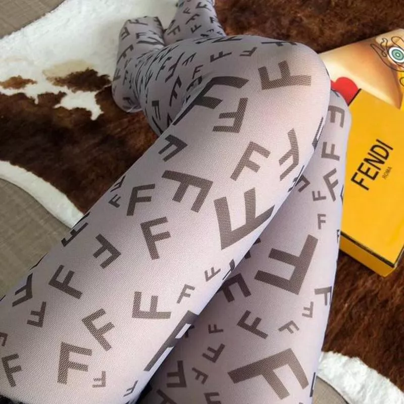 Fendi Pantyhose In F Motif Nylon White 0118 HOT SALE