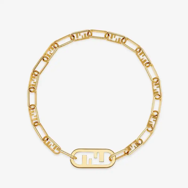 Fendi O'Lock Mesh Choker In Metal Gold 0125 HOT SALE