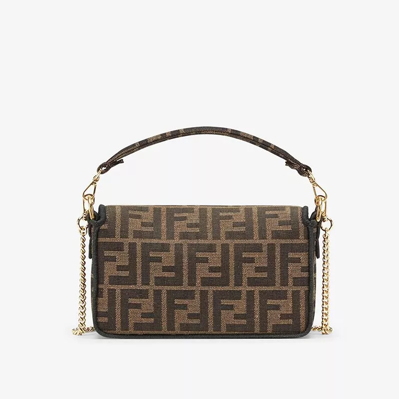 Cheap Fendi Mini Baguette Bag In FF Motif Fabric Brown 0117 HOT SALE