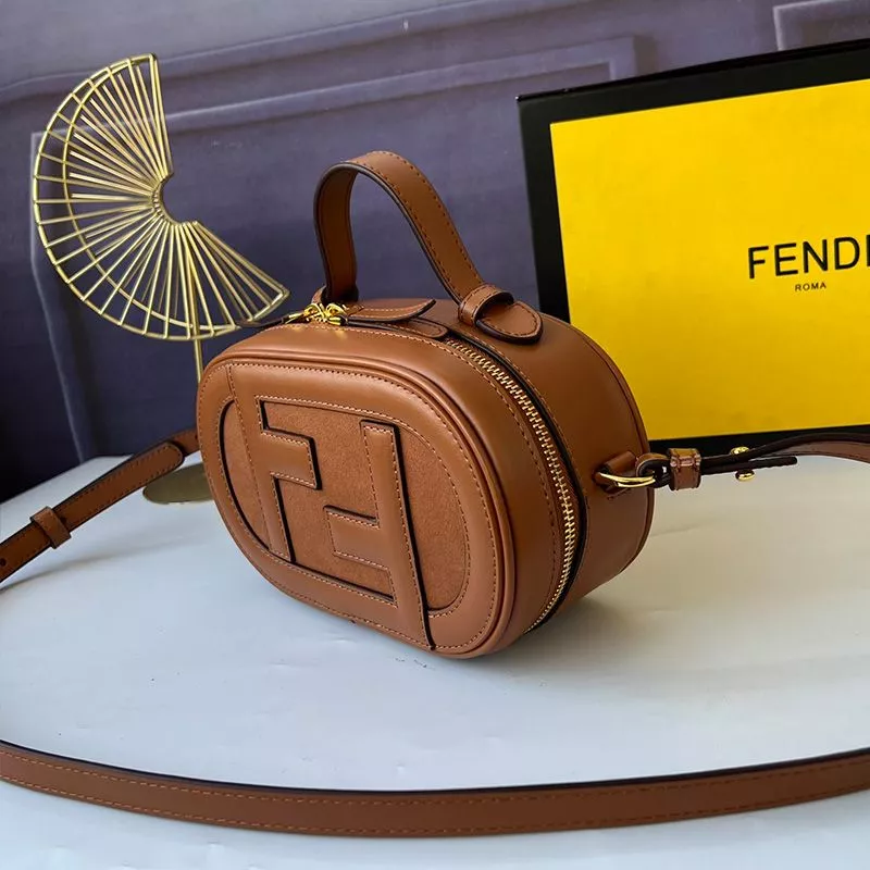 Cheap Fendi Mini O'Lock Camera Case In Calf Leather Brown 0117 HOT SALE