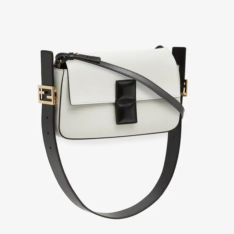 Cheap Fendi Medium Baguette Twist Bag In Nappa Leather White 0124 HOT SALE