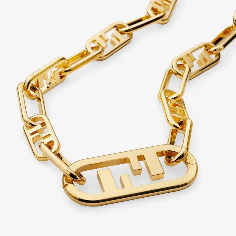 Affordable Fendi O'Lock Mesh Choker In Metal Gold 0125 HOT SALE