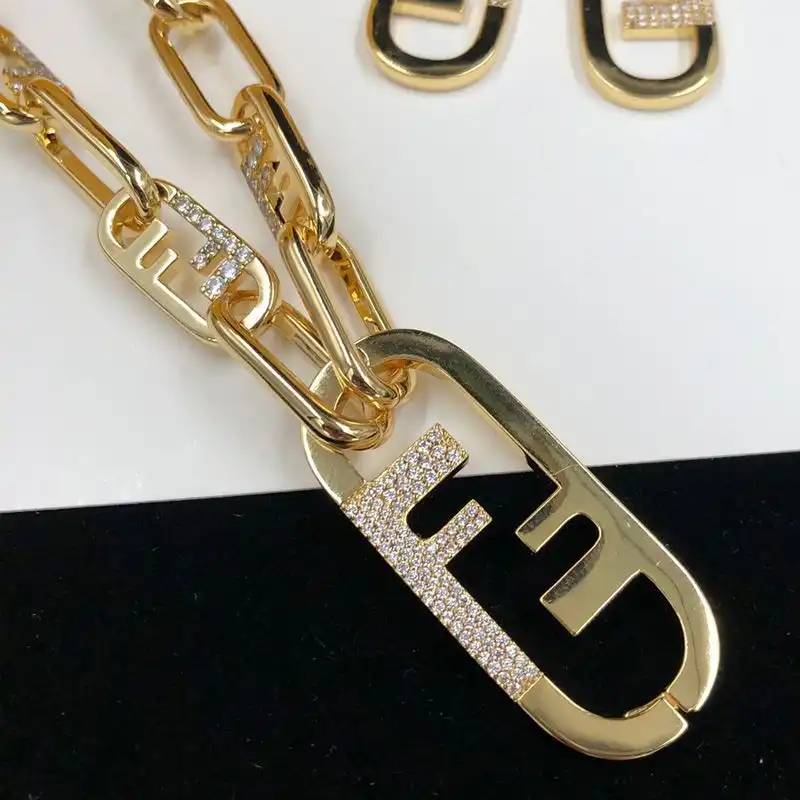 Affordable Fendi O'Lock Mesh Choker In Metal with Crystals Gold 0202 HOT SALE