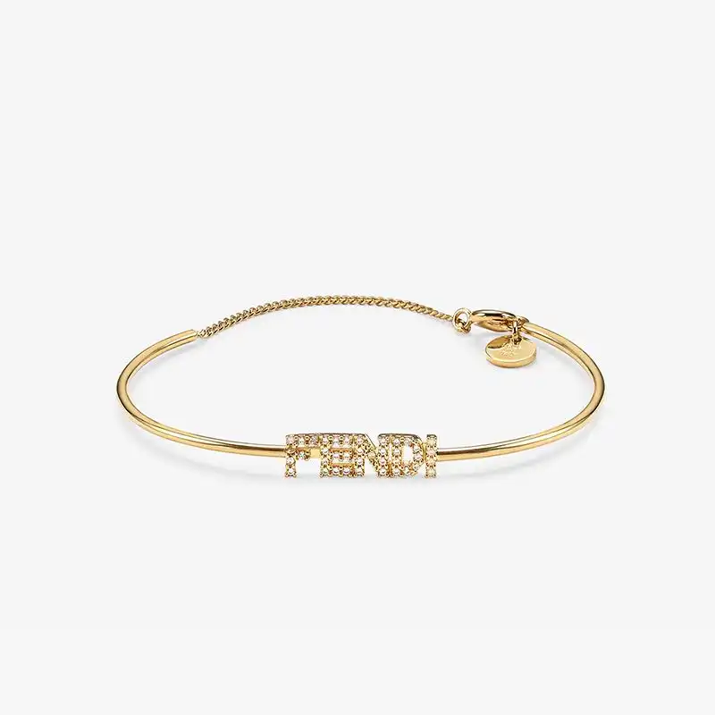 Fendi Fendigraphy Bracelet In Metal with Crystals Gold 0202 HOT SALE