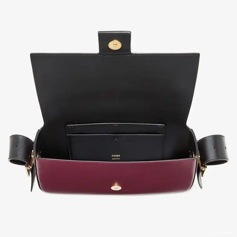 Cheap Leather Medium Nappa Fendi Twist Baguette Burgundy Bag In 0316 HOT SALE