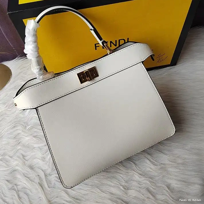 Cheap Petite Fendi In ISeeU White Peekaboo Nappa Leather Bag 0318 HOT SALE